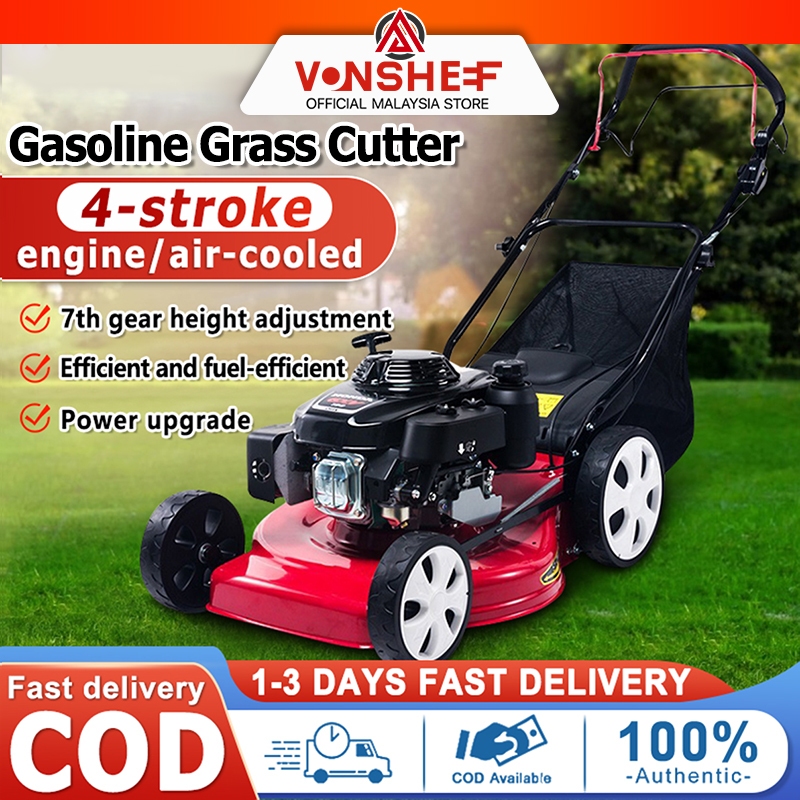Kereta mesin rumput/Petrol Type Lawn mower Mesin Rumput Kebun Ladang Minyak Hand Push Lawn Mower Mesin Potong Rumput