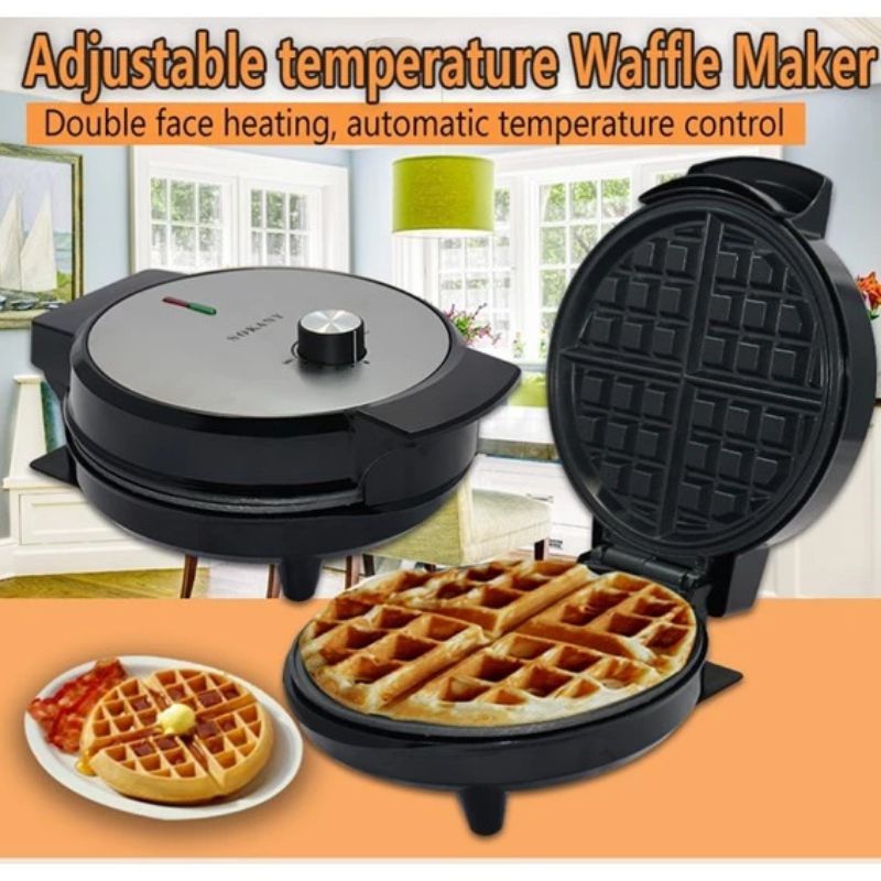 Ready Stock 🔥 Maker Waffle Stainless Steel Belgian Machine Electric Sandwich Waffle Maker Temperature Control