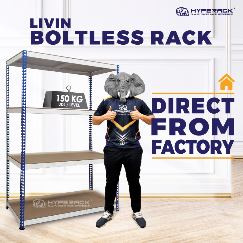 [FREE SHIPPING] HYPERACK™️ Livin Rack Boltless Rack Shelf Rack Storage Rack Rak Barang Rak Besi Bertingkat Rak Dapur