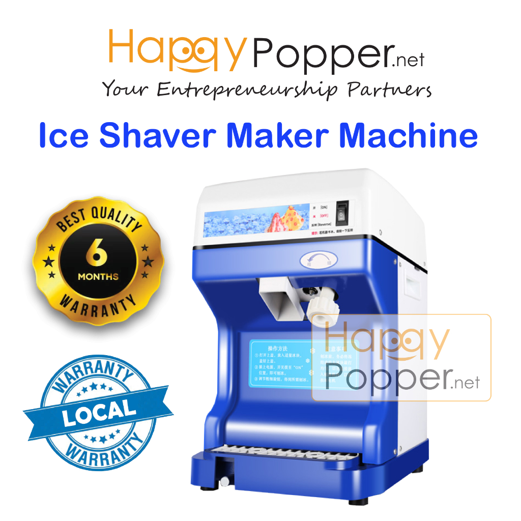 HAPPYPOPPER Pengisar Ais Kacang Mesin Commercial Ice Crusher Shave Shaver ABC Cendol Machine Maker 商用电动刨冰机