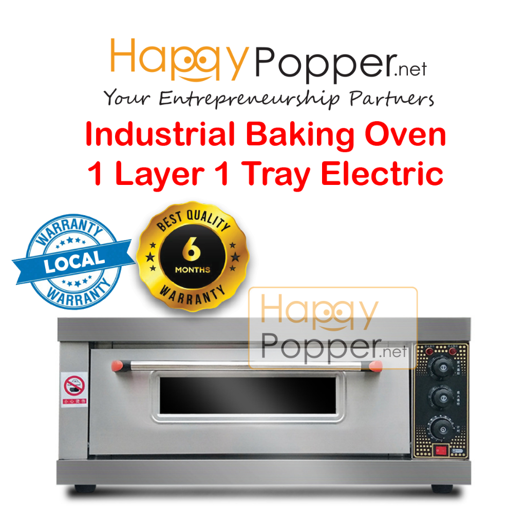 Happypopper Commercial Industrial Baking Bakery Pizza Oven 1 Layer 1 Tray Electric with Timer Heavy Duty Big