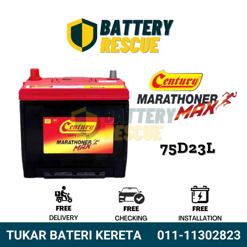 [Installation Available] 75D23L | Century Marathoner Max Car Battery Bateri Kereta | Preve Inspira Estima Vellfire