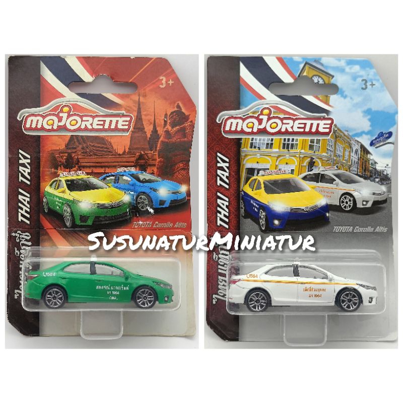 Majorette Toyota Corolla Altis , Thai Taxi - Bangkok Phuket (Card) 1:64 Miniature