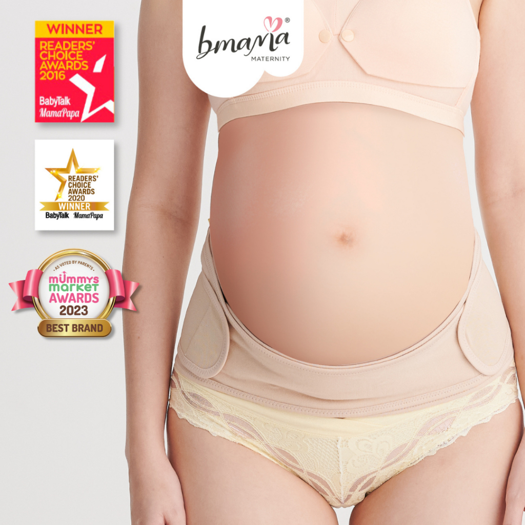 Bmama Premium Maternity Belly & Back Support Belt, Improve Posture Pregnant, Belt Ibu Mengandung