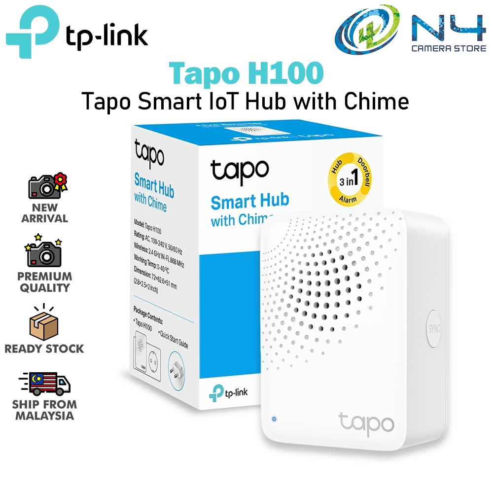 TP-LINK Tapo H100 Smart Home IoT Sensor Hub with Chime for Tapo Buttons & Sensors