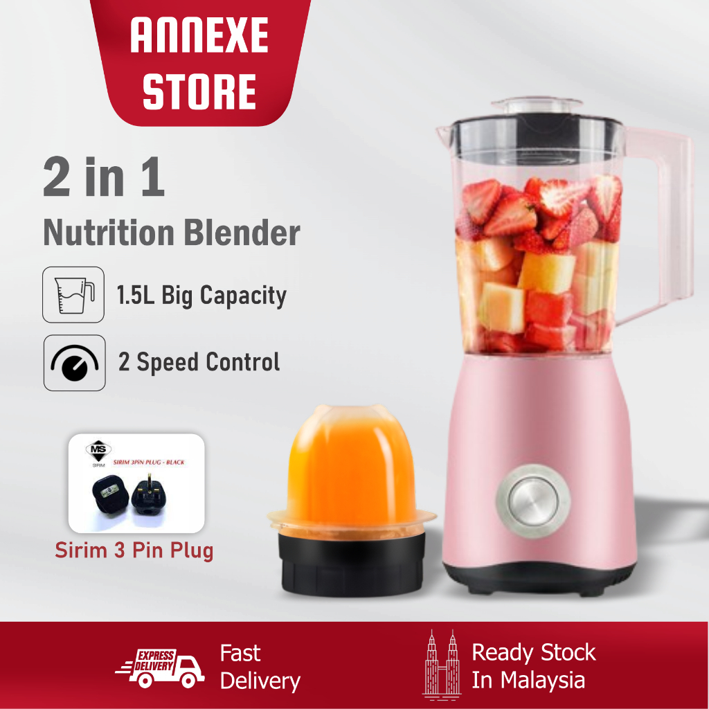 Mixer Grinder - Electric Mixer Grinder for Asian Cooking, Food Prep - Includes Liquidizing Jar, Dry Grinder Jar, - 750W