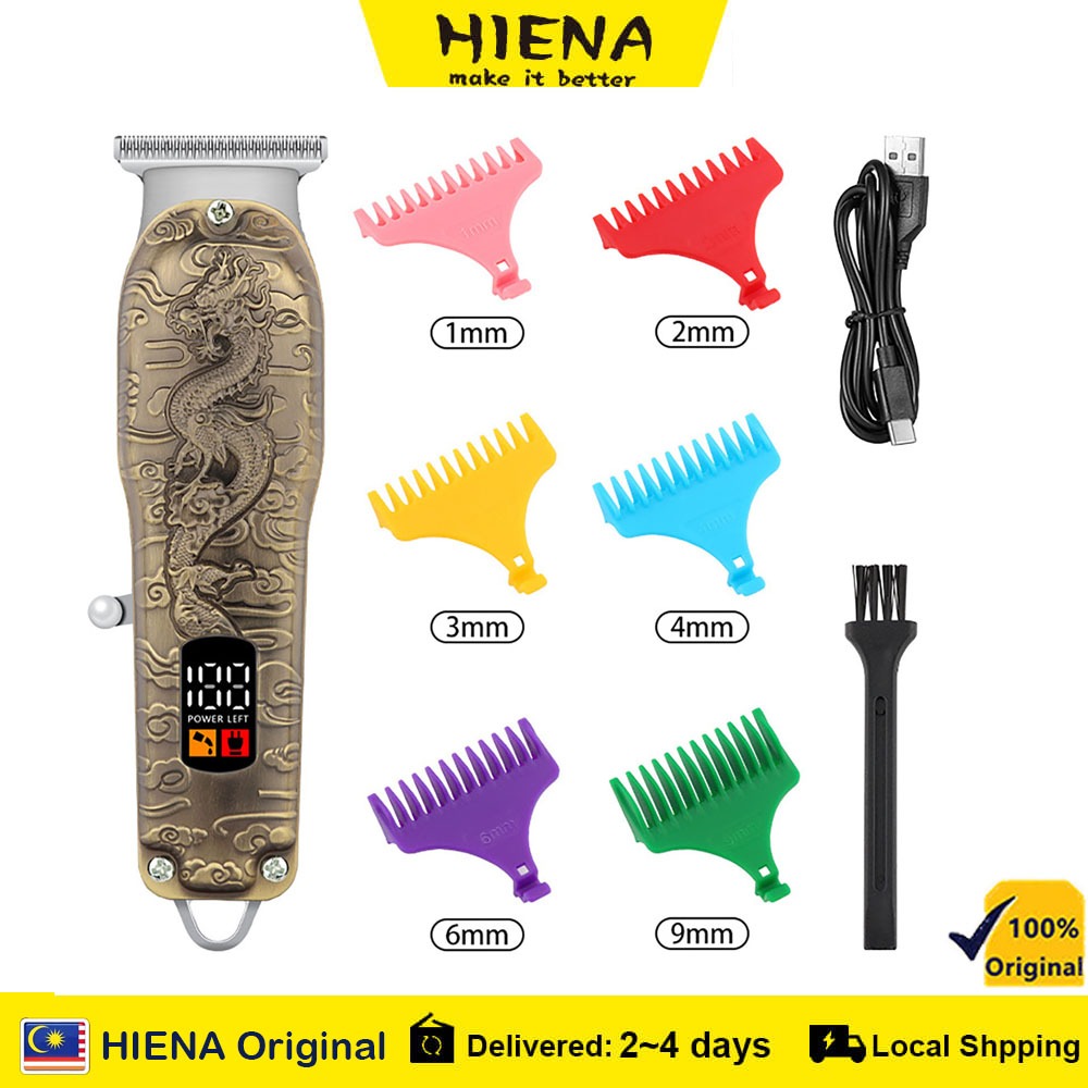 HIENA Electric Barber HYN-402 Professional Hair Trimmer Wireless Metal Hair Clipper Rechargeable 0mm Gapped Hair Clipper