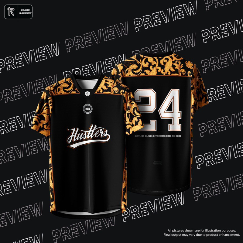 NFL BATIK JERSEY LYCRA 280GSM (HUSTLERS - HUSTLE IN SILENCE, LET SUCCESS MAKE THE NOISE) (Designed by Raden Garment)