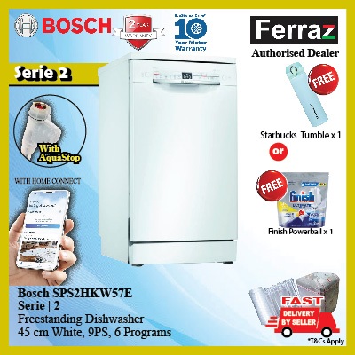 BOSCH SPS2HKW57E Series 2 Freestanding Dishwasher 45 cm White / Bosch Dishwasher SPS2HKW57E