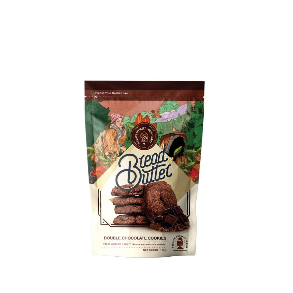 BREAD & BUTTER DOUBLE CHOCOLATE COOKIES 150G snek snack biscuit biskut