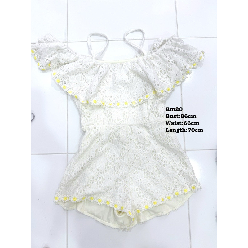 Thai women's lace suspender jumpsuit 泰国女装蕾丝吊带连体短裤