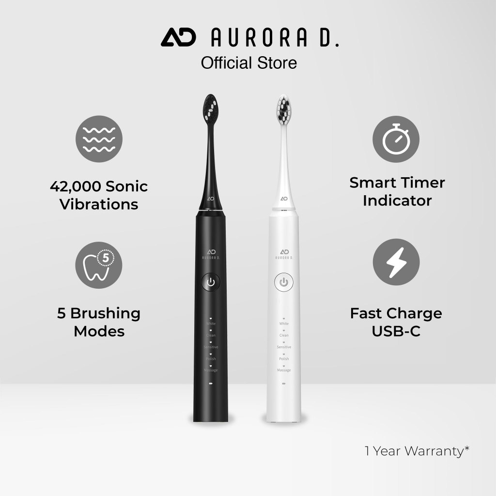 Aurora D. Smart Sonic Pro Electric Toothbrush | Dupont Bristles Portable Electronic Toothbrush