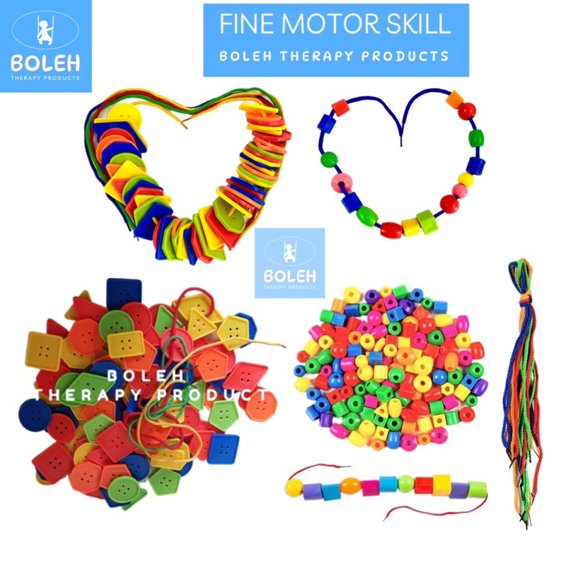 BOLEH Buttons Lacing and Beads Lacing Toys Montessori and Fine Motor Skill Toy Kids Early Learning Toys, Autism, ADHD.a