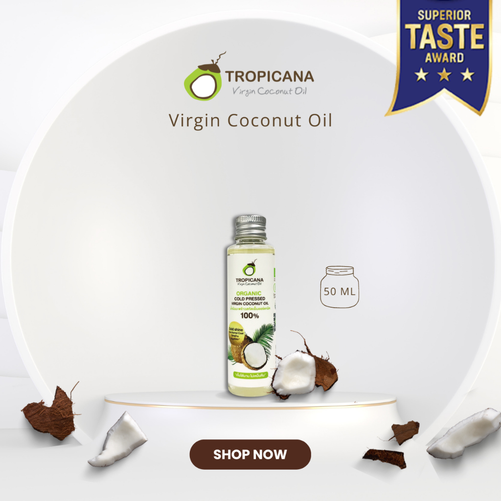 [100% Authentic] Tropicana Organic Cold Pressed Organic Virgin Coconut Oil (50 ML) | [Fully Imported From Thailand]