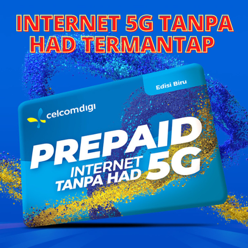 CELCOMDIGI PREPAID VIP 5G EDISI BIRU UNLIMITED INTERNET & CALLSINTERNET 5G TANPA HAD TERMANTAP⚡⚡2 X SPEED 6 Mbps