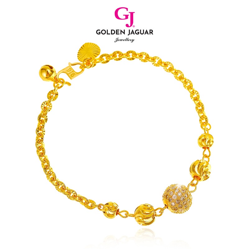 GJ Jewellery Emas Bangkok Emas Korea 24K Gold Plated Bracelet - Bulan Sabit 9 + Zirkon S / Full Zirkon (1pc)