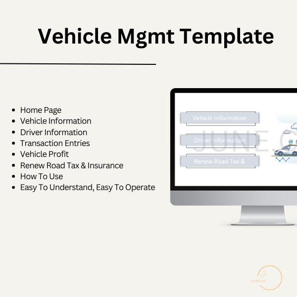 Vehicle management system vehicle profit management excel template Templat excel pengurusan keuntungan kenderaan sistem