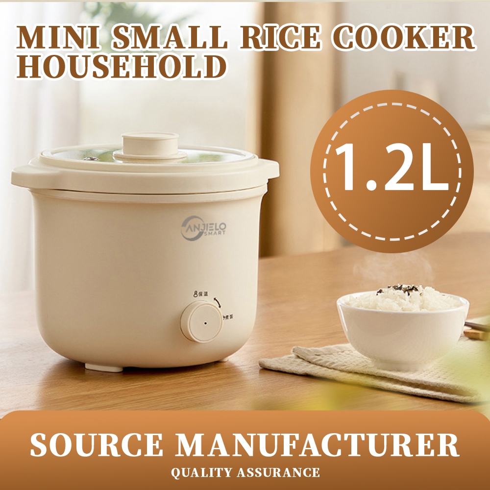 1.2L Mini Rice Cooker Small with Rice Steamer Non-Stick Removable Rice Bowl for 1-2 People