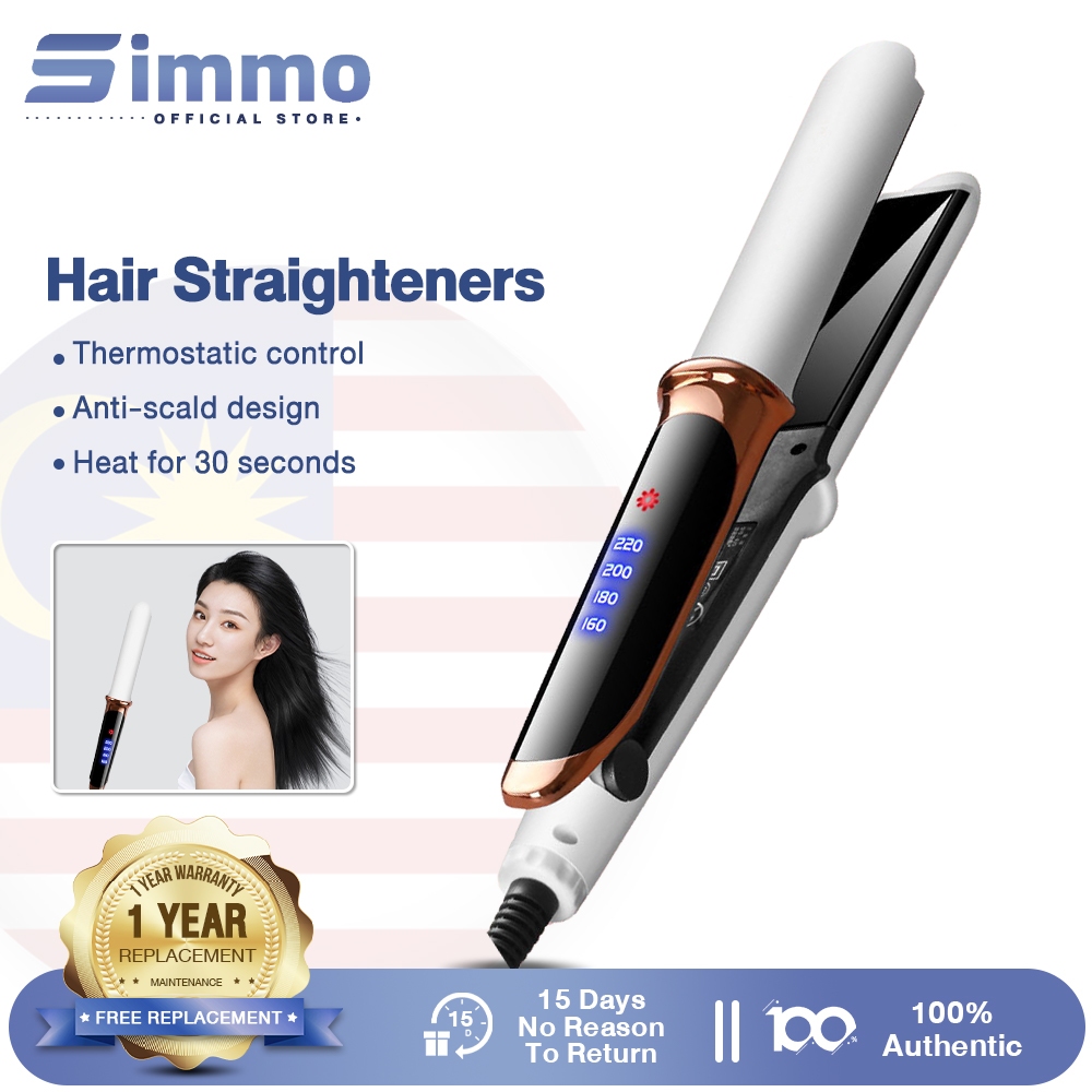 Simmo Hair Straightner 2 In 1 Hair Curler Portable Iron Curler Hair Styling Tools Ceramic Coating PTC Heating