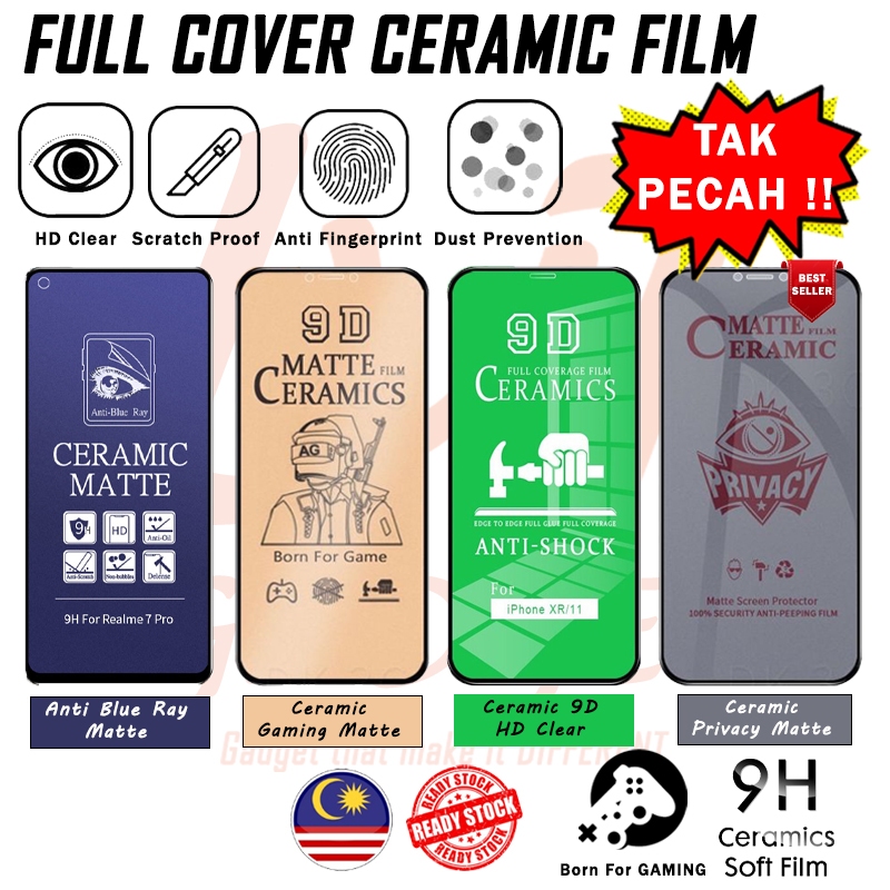 [X PECAH] Honor X9d/X7d/X6c/400 Smart/200 X9c/X7c/90 lite Ceramic Film Clear Blue Ray Privacy Matte