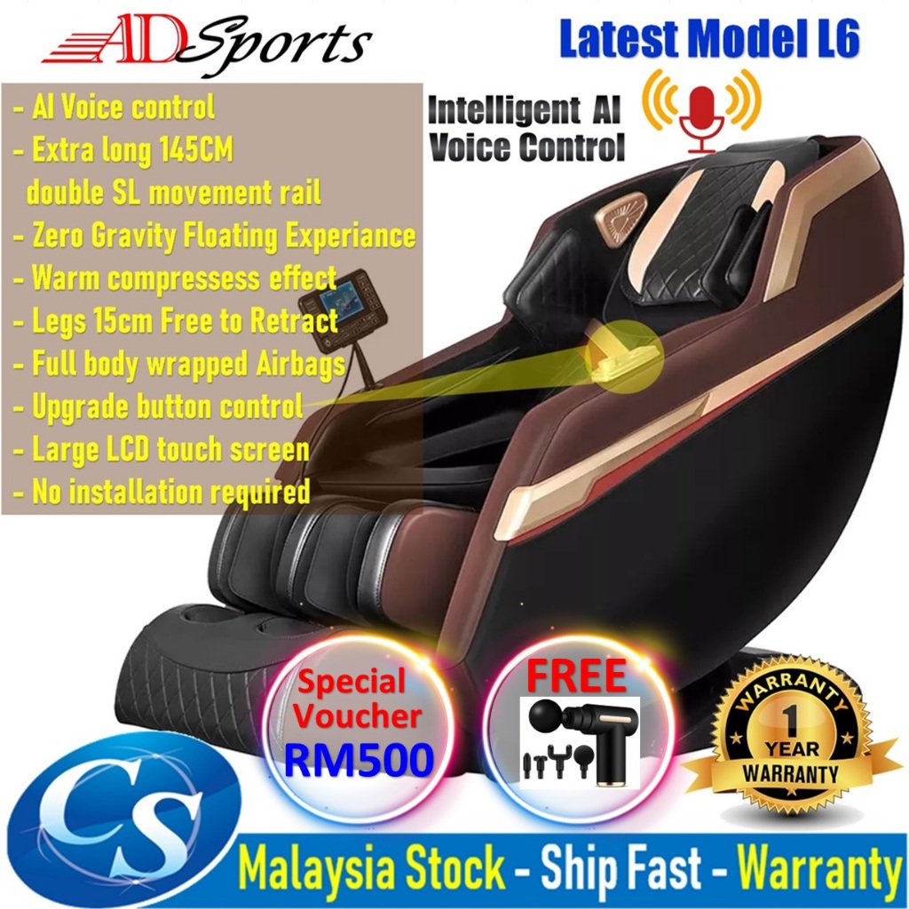 New Zero Gravity Full Body Electric Massage Chair L6 Recliner Smart Body Scan Double SL Track Massager Kerusi Urut 按摩