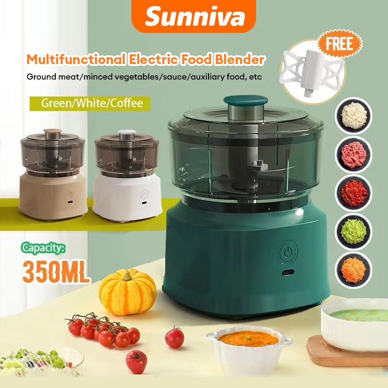 350ml Electric Mini Blender Garlic Chopper Food Chopper Meat Grinder Portable Type C Food Grade Baby Food Processor