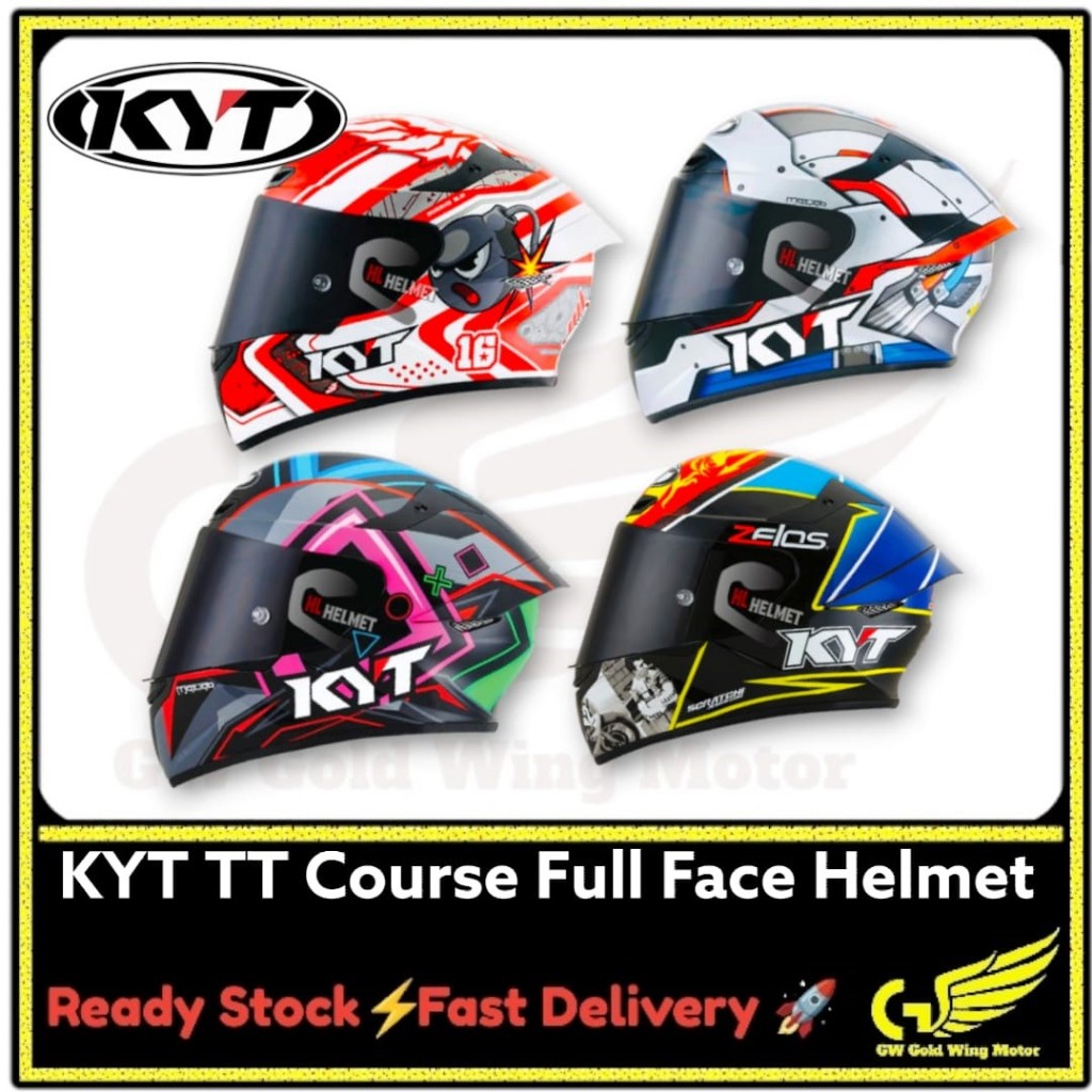 KYT TT COURSE FULL FACE HELMET MARIO, SPACE MONKEY, DALLA PORTA, KASMA DANIEL,WINTER TEST,PLAIN,TATI,GEAR, PLAY,ROSSI