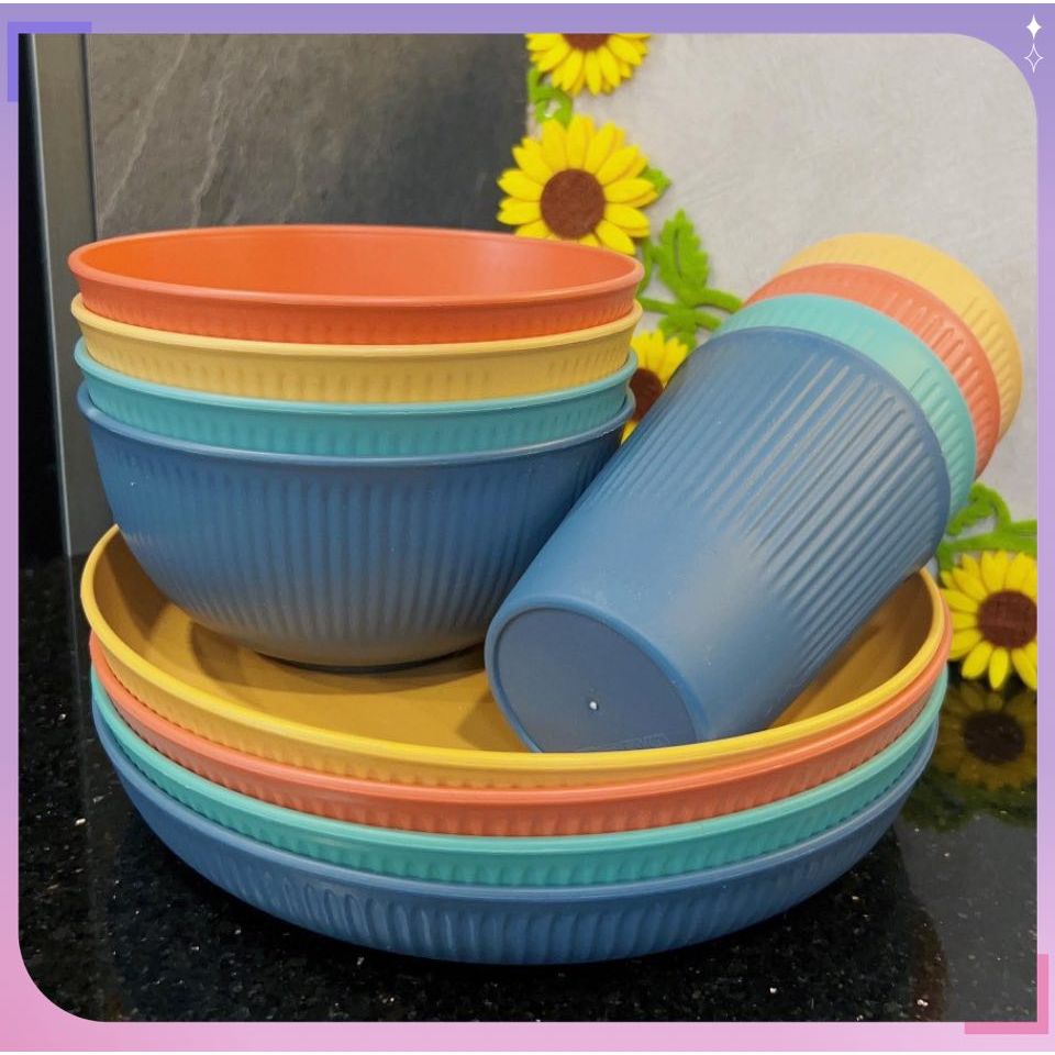 23cm Round Dining Plate BPA Free Wheat Straw Healthy Eco Friendly Biodegradable Dinnerware 小麦秸秆环保大号圆形餐盘