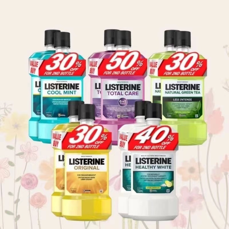 Listerine Mouthwash Twin Pack (750ml)