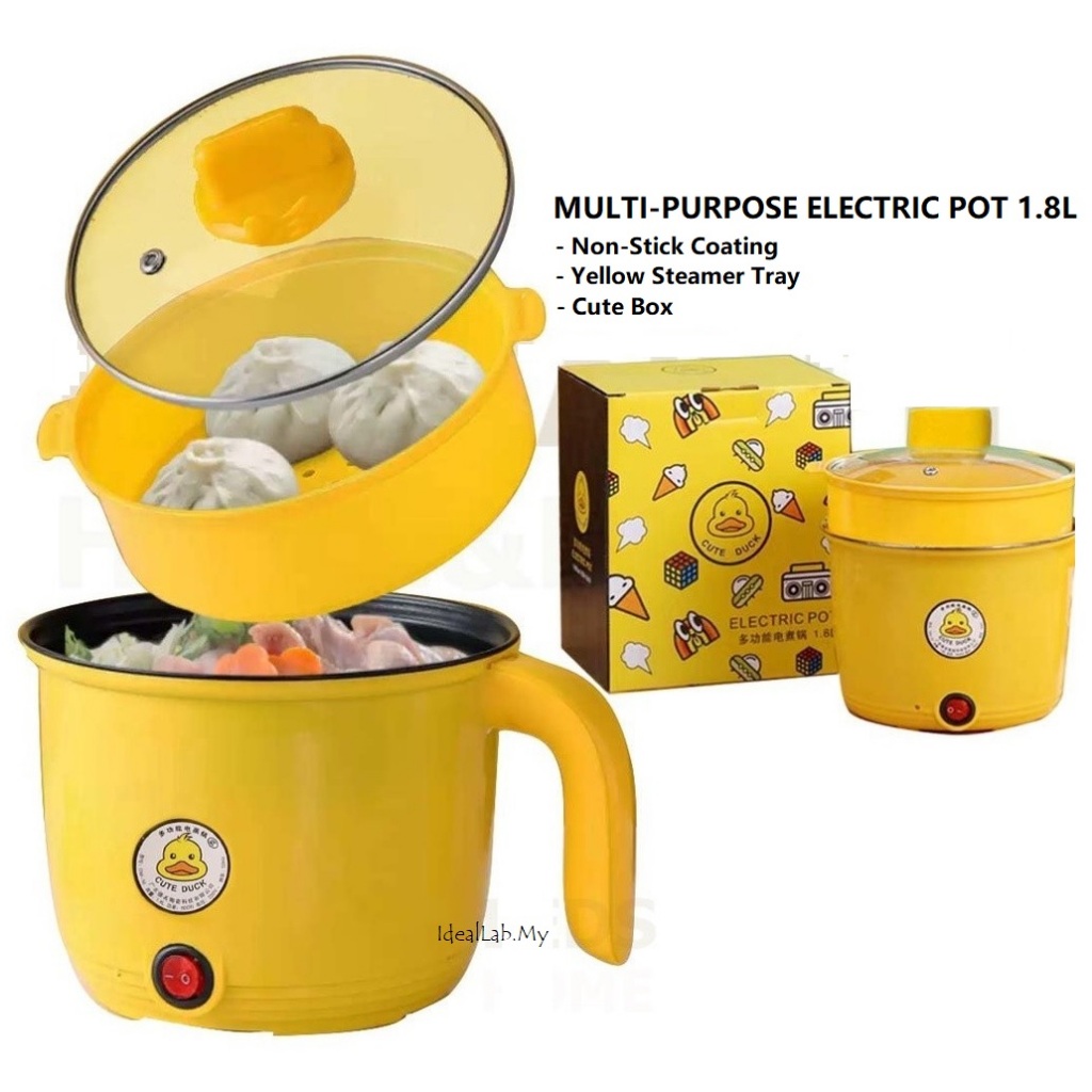 Mini Rice Cooker Small With Steamer Non Stick Pan Hot Pot Multifunctional Electric Cooker 1.8L