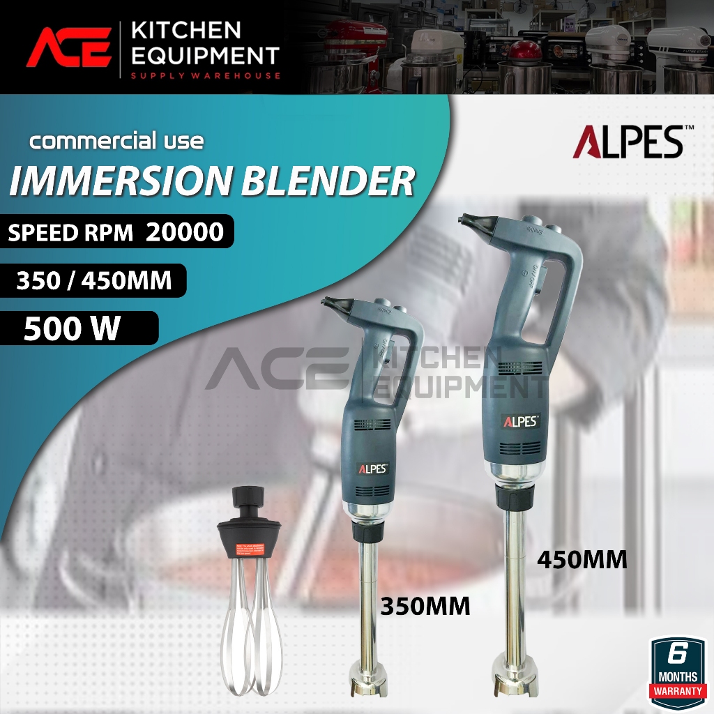 ALPES Immersion Blender Commercial Hand Blender 500W Heavy Duty Mixer Stick Hand Blender 450mm 350mm 棒式搅拌机