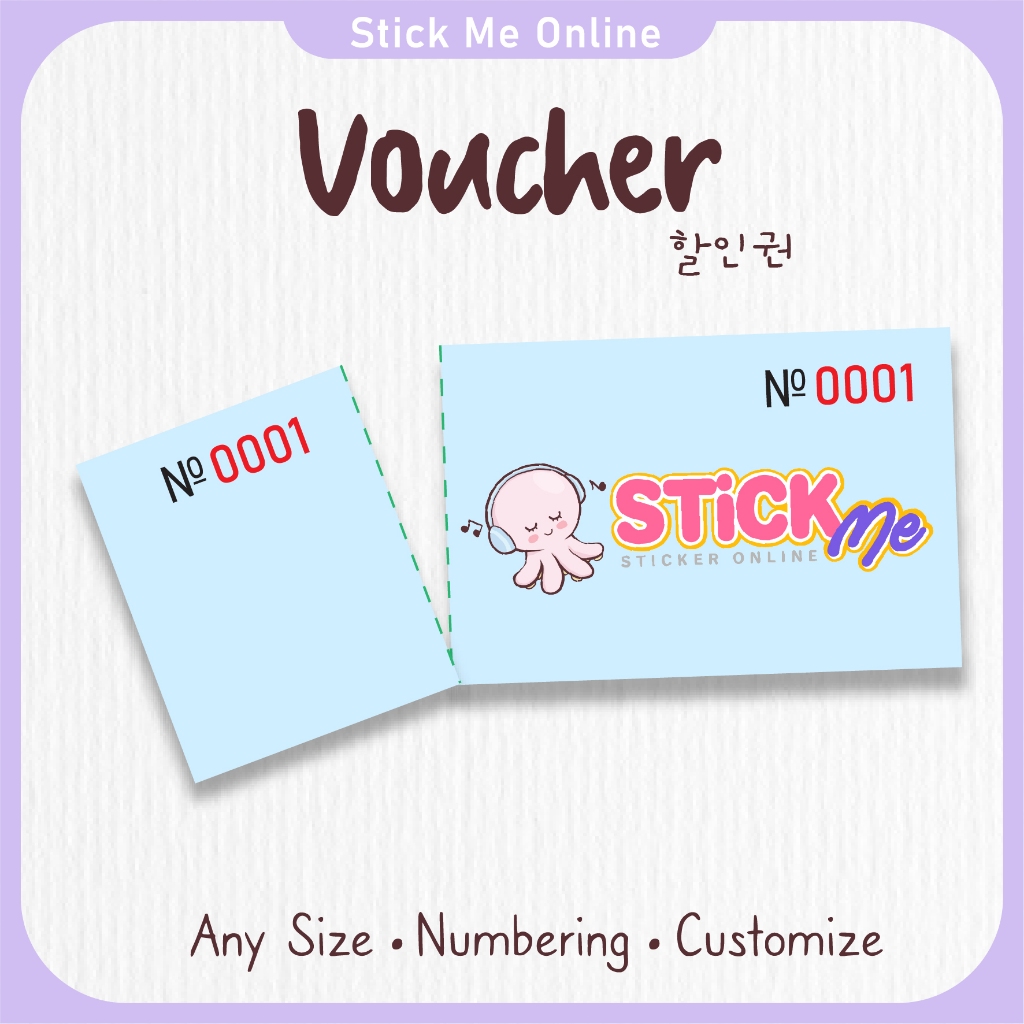 Voucher Card Customized Printing Voucher Numbering Ticket | ♾️Stick Me Online♾️