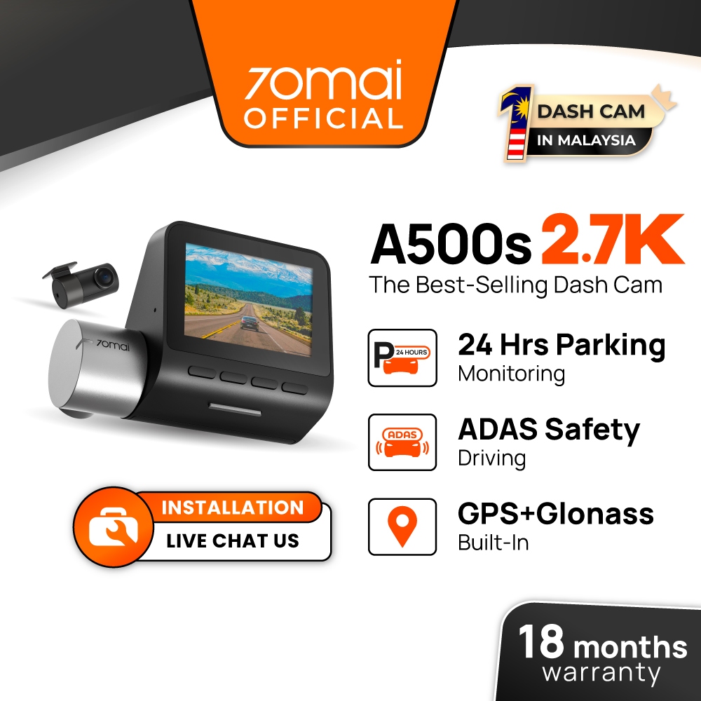 70mai A500s Dash Cam Pro Plus 1944P Car Recorder with GPS ADAS