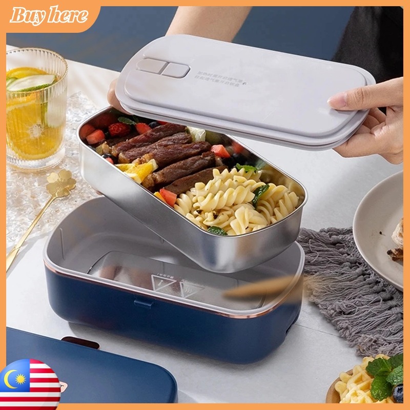 304 Stainless Steel Electric Lunch Box Water 900ml Free Heating Bento Box Stainless Steel Food Warmer Kotak Penebat