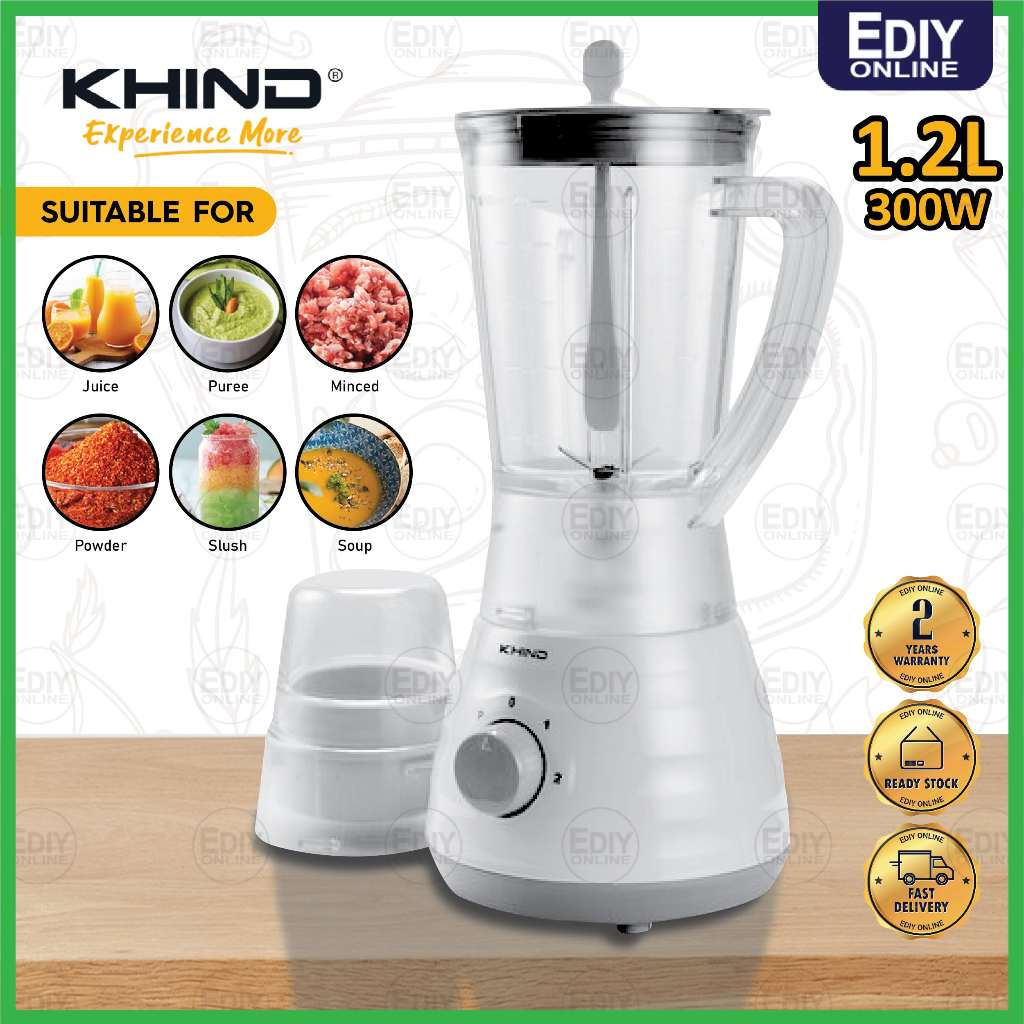 【NEW】 KHIND DURABLE 1.2L LIGHTWEIGHT JUICER FOOD MIXER BLENDER BL1220 WITH DRY MILL JUG 300W PENGISAR 搅拌机 Mesin Cabai
