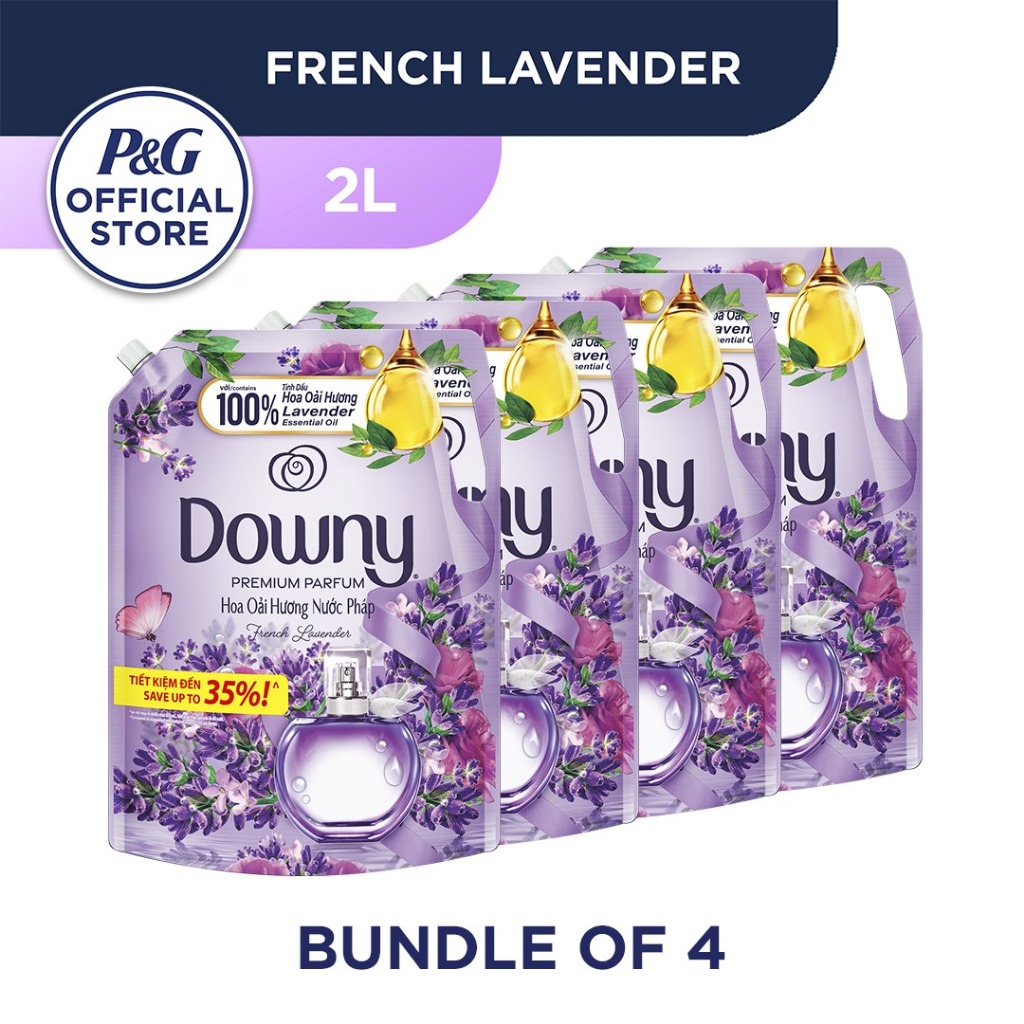 [Carton] Downy Premium Parfum French Lavender Concentrate Fabric Softener 2L x 4