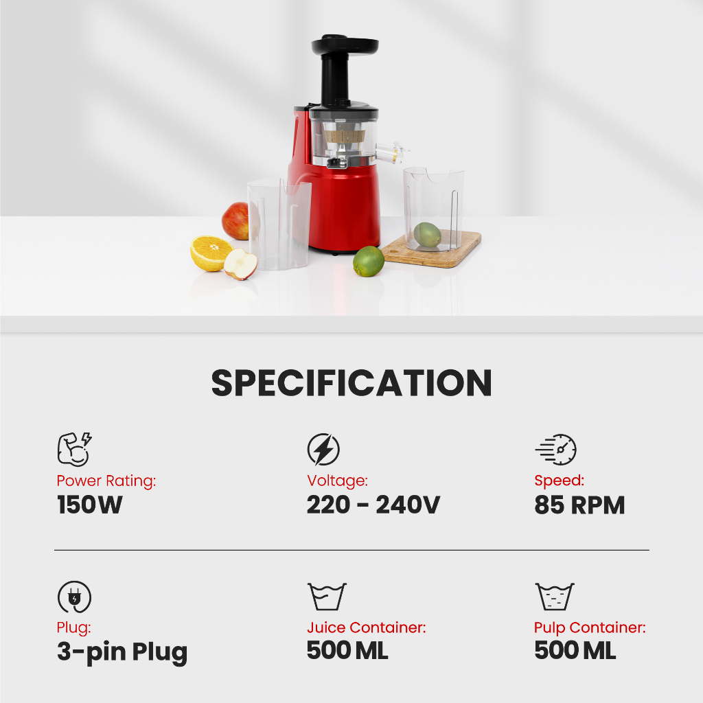 Russell Taylors Slow Juicer Extractor 150W SJ-6