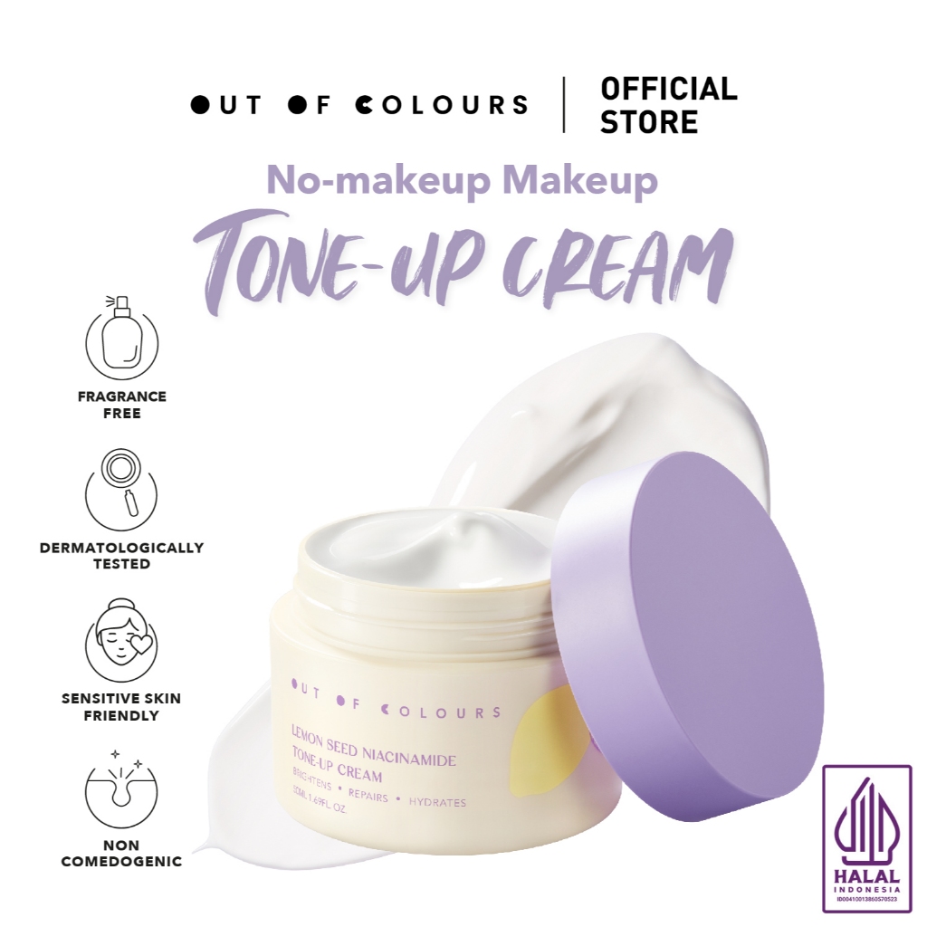 OUT OF COLOURS Lemon Seed Niacinamide Tone Up Cream (50g) Whitening Brightening Face Body Beauty Make Up Base Primer 素颜霜