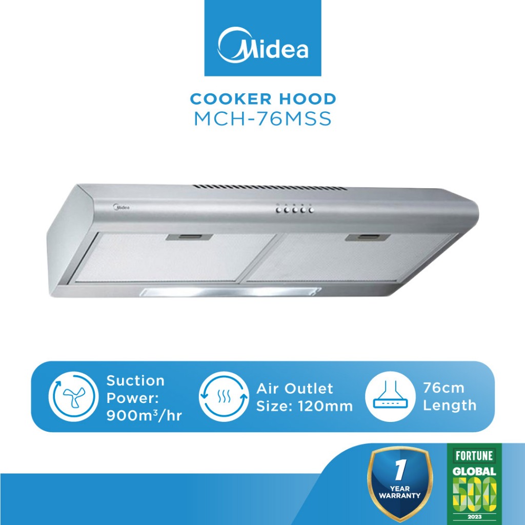 Midea MCH-76MSS Slim Cooker Hood 2.5Feet (76CM)