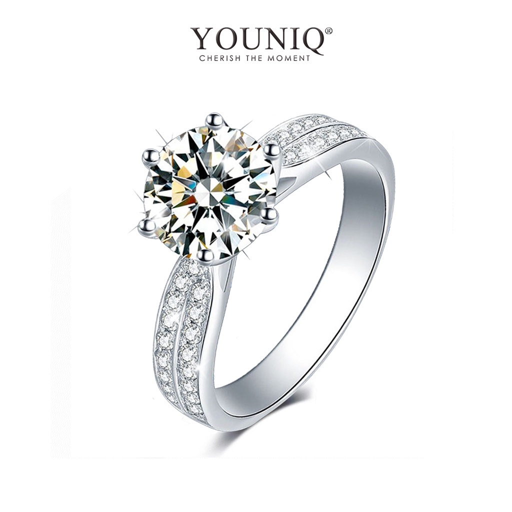 YOUNIQ ESTELA Diamond ROM Engagement Wedding Adjustable Ring Cubic Zirconia Silver / Gold / Rosegold