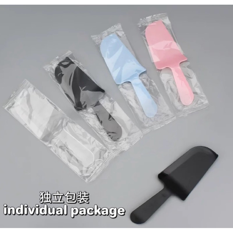 Disposable Small Plastic Pastry Cake Cutting Knife Plastic Cutlery Knives Pisau Kek Plastic Pakej Individu 蛋糕刀