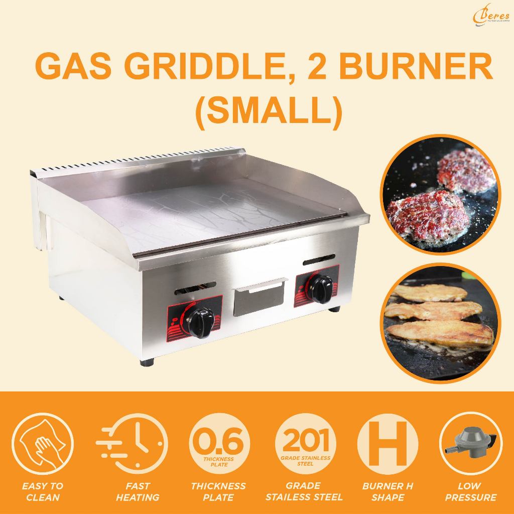 BERES Commercial Stainless Steel Griddle Gas Griddle Dapur Burger Dapur Roti Canai Dapur Bakar Ikan