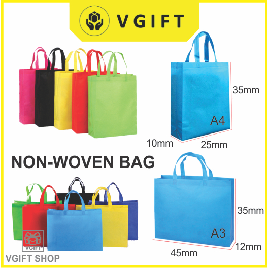 A4 / A3 READY STOCK ECO FRIENDLY REUSEABLE NW Bag GO GREEN SHOPPING BAG NON WOVEN