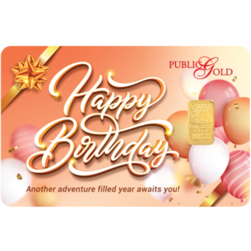 Free Shipping Public Gold Bullion Bar 0.5g (Au 999.9) - Happy Birthday&hellip;