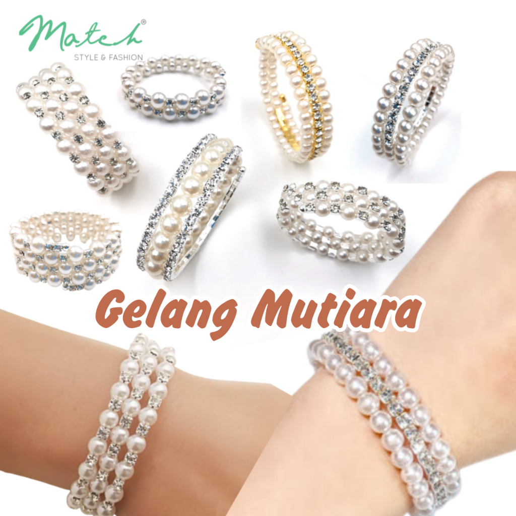 Pearl Bangle Bracelet White Charms Woman White Diamonds Twist Spring Elegant Jewellery Gelang Aksesori Wanita