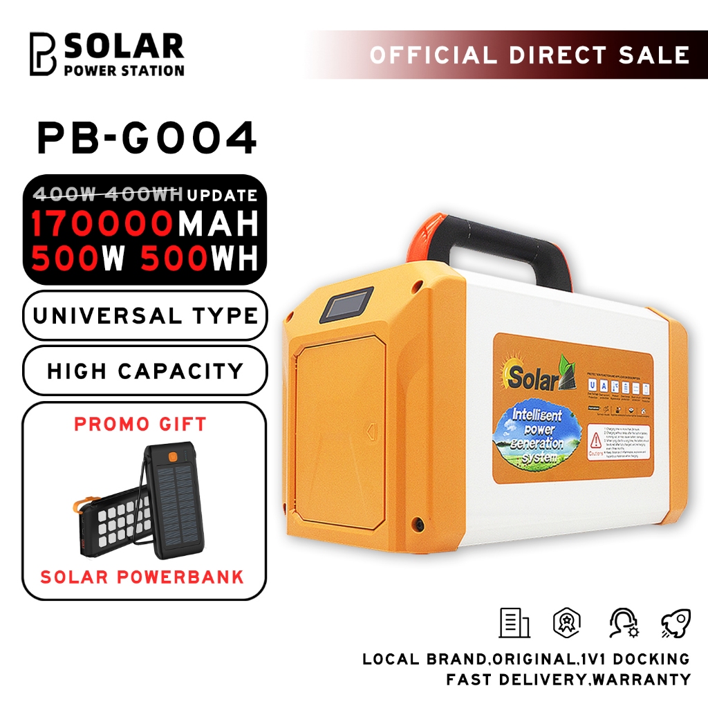 Power Station Portable 220v 500w 170000mah Original Outdoor Powerbank Solar Charger Generator Camping USB DC AC Output