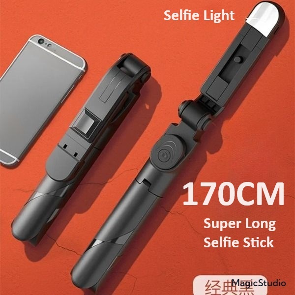 170cm Selfie Stick Tripod Mobile Phone Holder Monopod Bluetooth Remote Shutter Portable Tripods For Tiktok Live