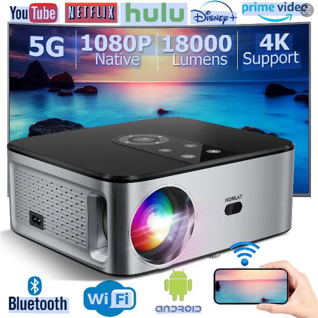 Android 4K LED Projector 700ANSI Full HD 1080P Video Home Theater Auto Keystone 5G WiFi 18000Lumenes Portable Proyector