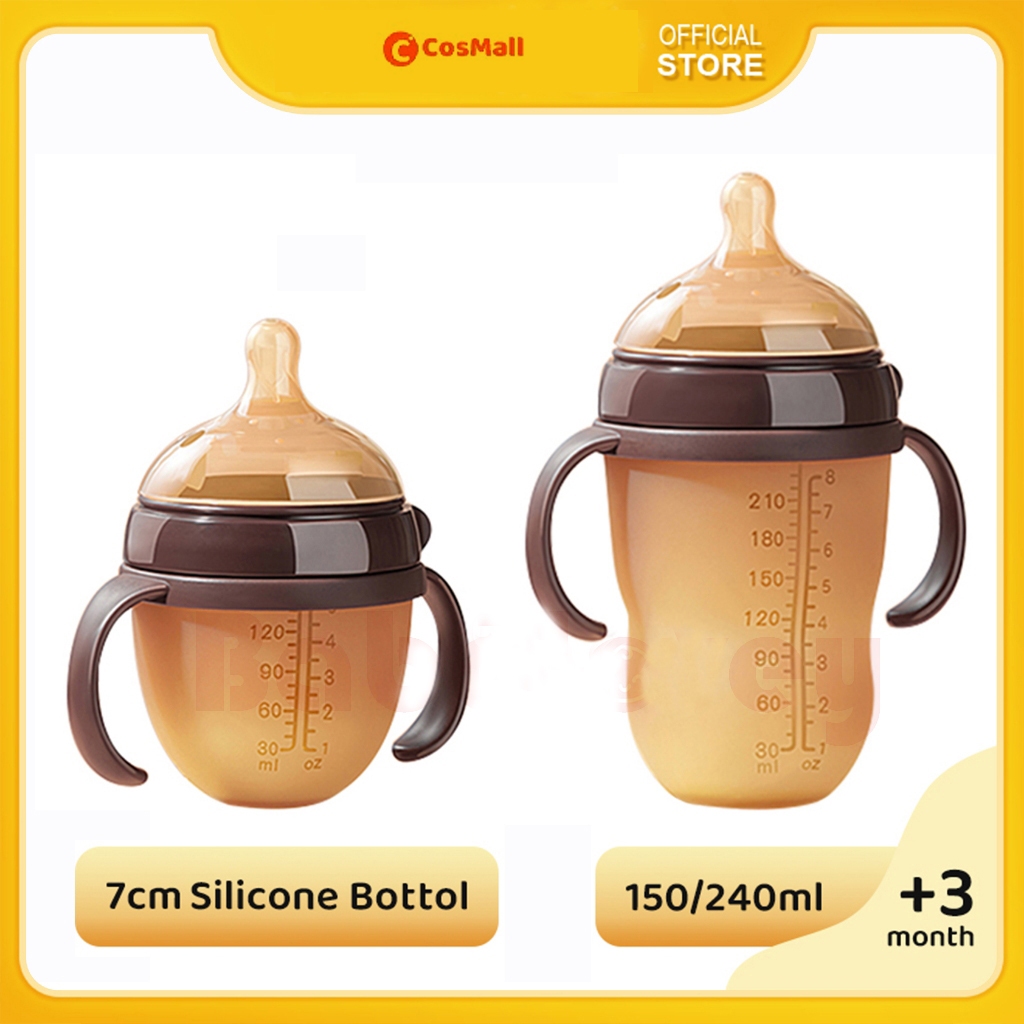 Botol silikon bayi Comotomo Botol olile Botol susu semulajadi dengan pengendalian & jerami bola graviti Baby bottle宝宝奶瓶