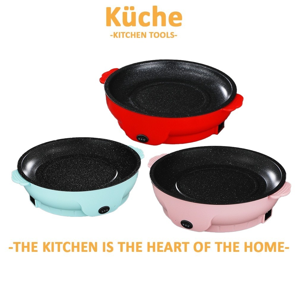 KUCHE Multifunctional electric grill Nonstick Electric Griddle Barbecue Stove Knob Electric Grill Gift